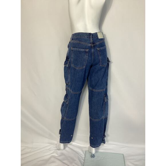 Grlfrnd 'Lex' Blue Cargo Denim Jeans Size 24 - Picture 3 of 4
